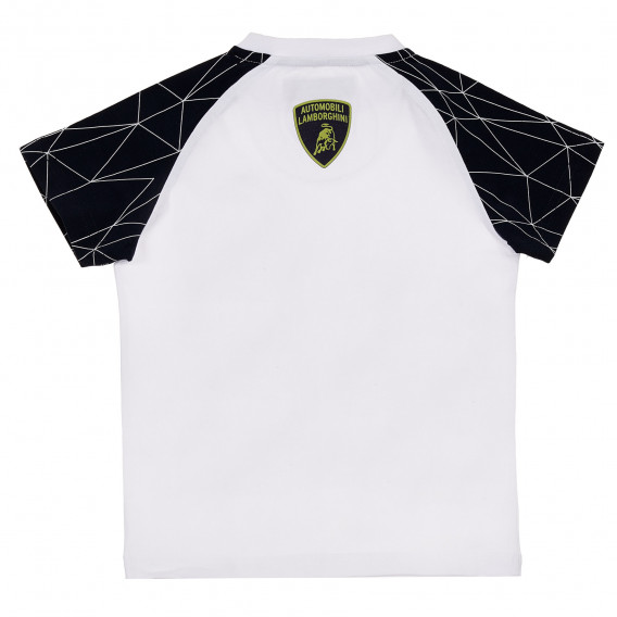 Памучна тениска с емблемата на марката и контрастни ръкави Lamborghini 230207 4