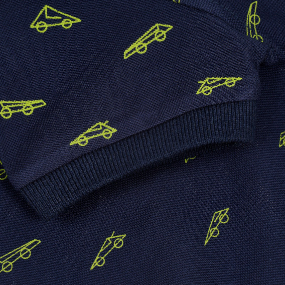 Поло тениска с  апликация емблема  за момче, синя Lamborghini 230210 3