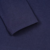 Ежедневна блуза с дълъг ръкав и брокатен надпис, тъмносиня Benetton 230237 3