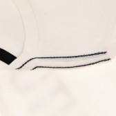 Памучна блуза с дълъг ръкав и вертикален надпис, бяла Benetton 230245 3