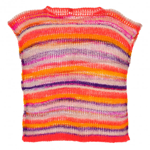 Раиран пуловер без ръкави за момиче, оранжев Benetton 230249 3
