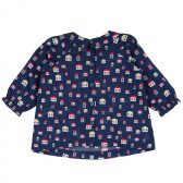 Памучна риза за бебе за момиче синя Benetton 230257 4