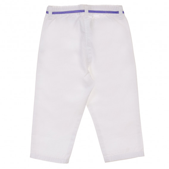 Памучни панталони за бебе за момиче бели Benetton 230261 4