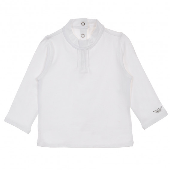 Памучна Armani блуза с дълъг ръкав за момиче с тик так копче Armani 230266 