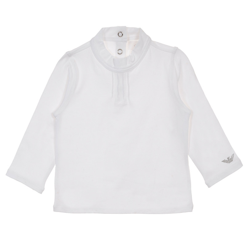 Памучна Armani блуза с дълъг ръкав за момиче с тик так копче  230266