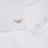 Памучна Armani блуза с дълъг ръкав за момиче с тик так копче Armani 230268 3