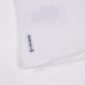 Бяла памучна блуза с дълъг ръкав за момиче с принт отпред Armani 230276 3