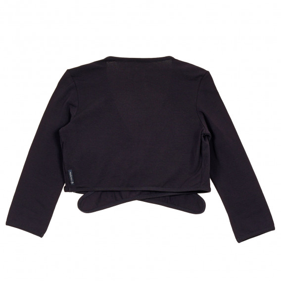 Armani памучна блуза с дълъг ръкав за момиче тип прегърни ме в черно Armani 230281 5
