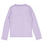 Памучна блуза с дълъг ръкав за момиче в лилаво с картинка плейър Armani 230289 4