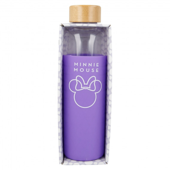 Стъклена бутилка със силиконов калъф Minnie Mouse, 585 мл Minnie Mouse 230528 