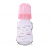 Стъклено шише, Baby care, 120 мл., 0+ месеца, розов Lorelli 230712 6