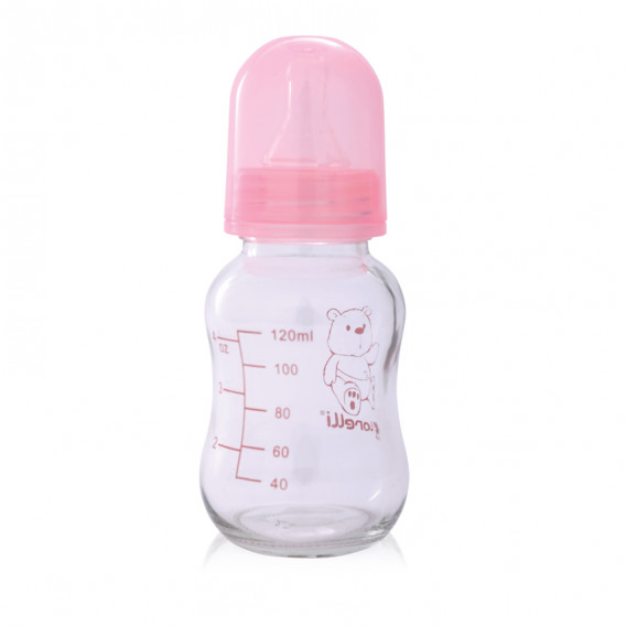 Стъклено шише, Baby care, 120 мл., 0+ месеца, розов Lorelli 230712 6