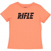 Памучна тениска с логото на бранда, прасковена Rifle 230950 