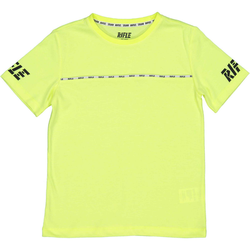 Памучна спортна тениска с черни надписи, зелена  230956