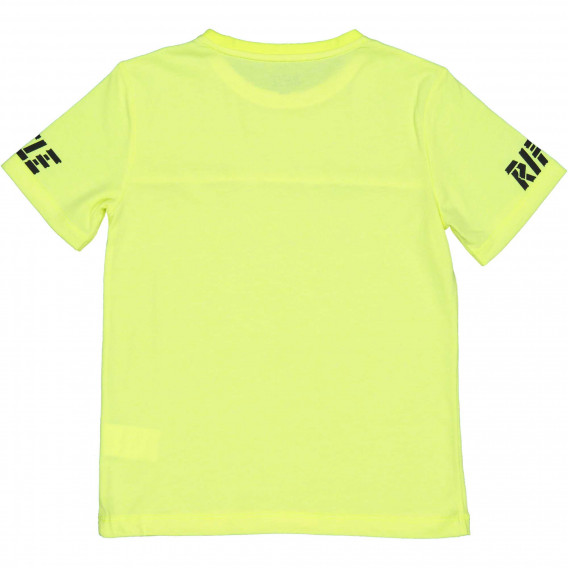 Памучна спортна тениска с черни надписи, зелена Rifle 230957 2