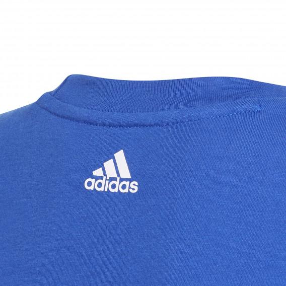 Памучна тениска Essentials Lоgo, синя Adidas 231041 3