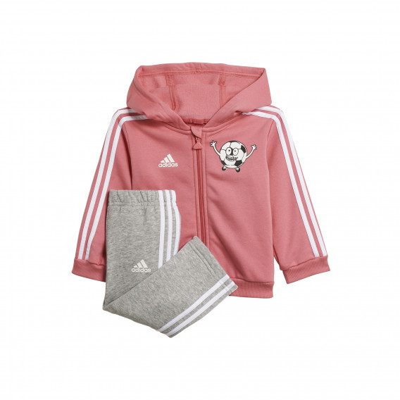 Спортен комплект от две части в розово и сиво Adidas 231092 
