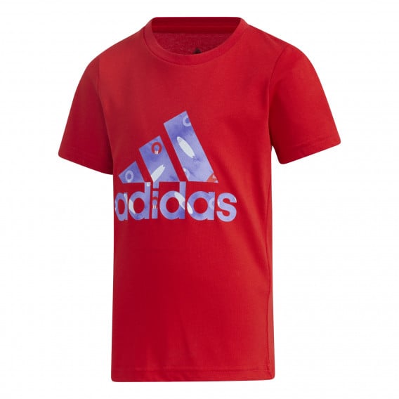 Тениска с логото на бранда, червена Adidas 231133 