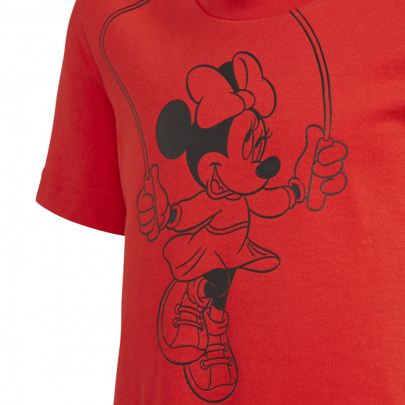 Памучна тениска с щампа на Мини Маус, червена Adidas 231164 3