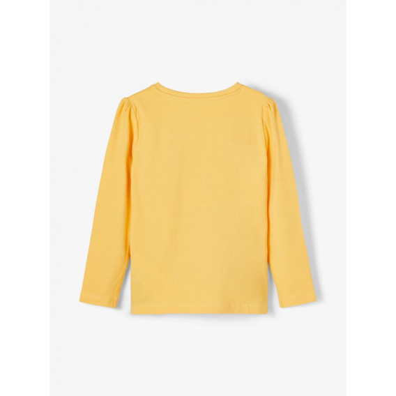Блуза от органичен памук с панделки за бебе, жълта Name it 231263 2