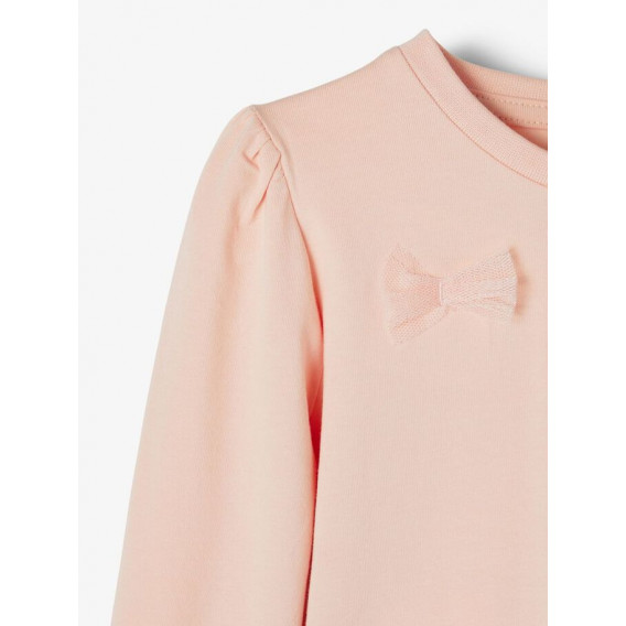Блуза от органичен памук с панделки за бебе, розова Name it 231270 3