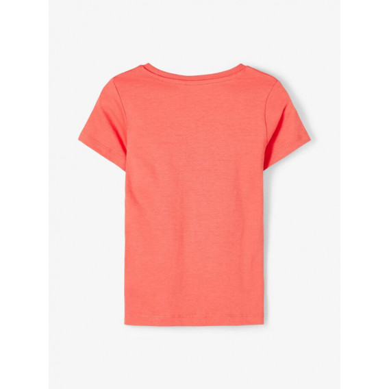 Тениска от органичен памук с графичен принт за бебе, светло розова Name it 231281 2