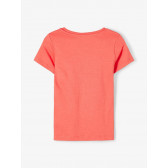 Тениска от органичен памук с графичен принт, светло розова Name it 231284 2
