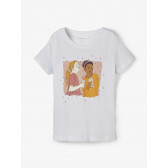 Тениска от органичен памук с графичен принт за бебе, бяла Name it 231292 