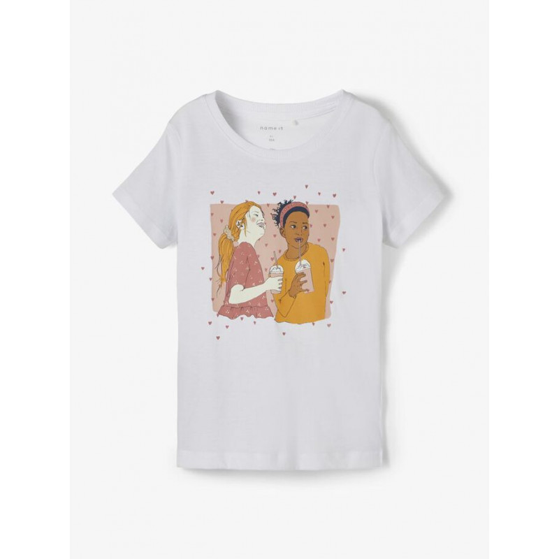 Тениска от органичен памук с графичен принт за бебе, бяла  231292