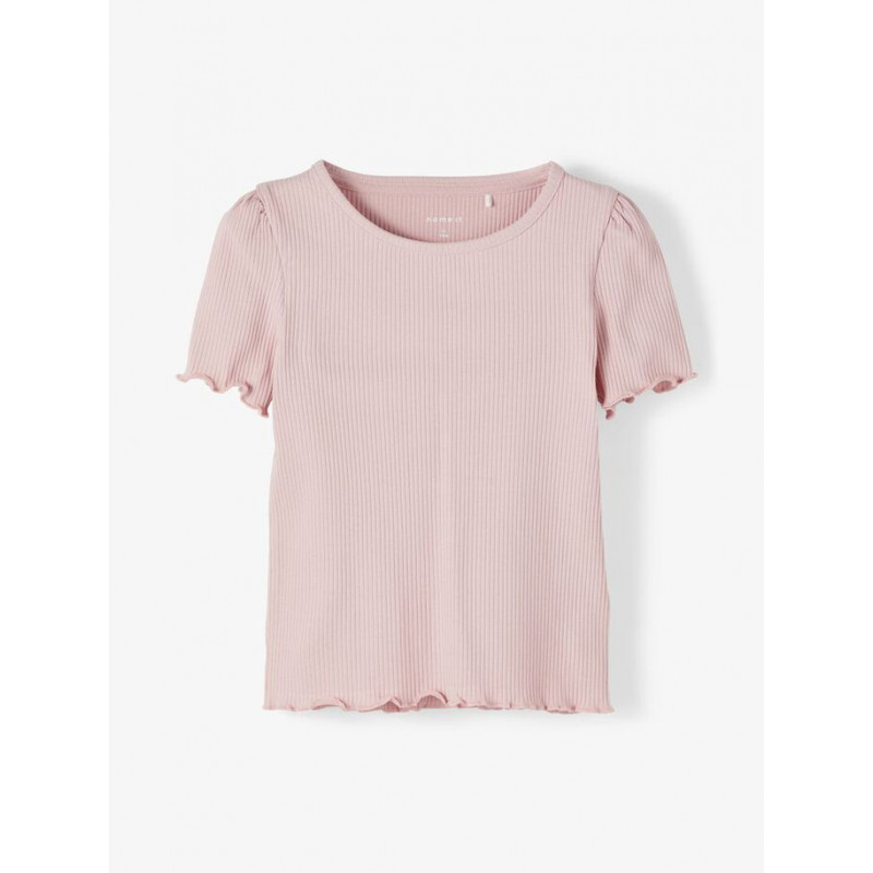 Блуза от органичен памук с буфан ръкави, розова  231328