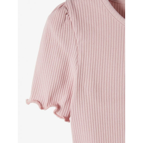 Блуза от органичен памук с буфан ръкави, розова Name it 231330 3
