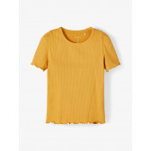 Блуза от органичен памук с буфан ръкави, жълта Name it 231331 