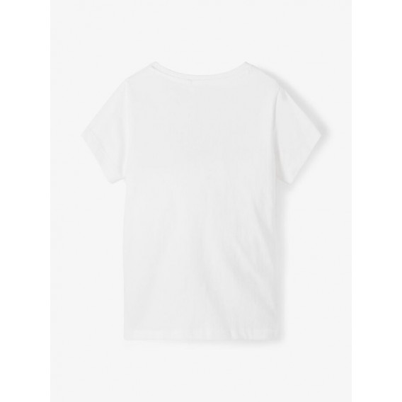 Тениска от органичен памук с щампа на лимони, бяла Name it 231347 2