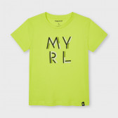 Памучна тениска с логото на бранда, жълта Mayoral 231360 