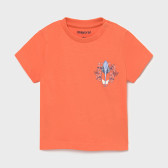 Памучна тениска с щампа за бебе, оранжева Mayoral 231408 