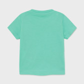 Памучна тениска с графичен принт за бебе в ментов цвят Mayoral 231420 2