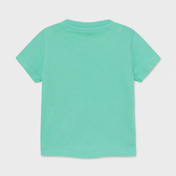 Памучна тениска с графичен принт за бебе в ментов цвят Mayoral 231420 2