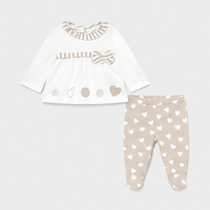 Памучен комплект от блуза и ританки за бебе  231425