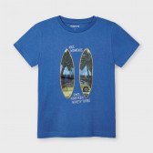 Памучна тениска с графичен принт, синя Mayoral 231476 