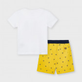 Памучен комплект тениска с къси панталони в бяло и жълто Mayoral 231493 2