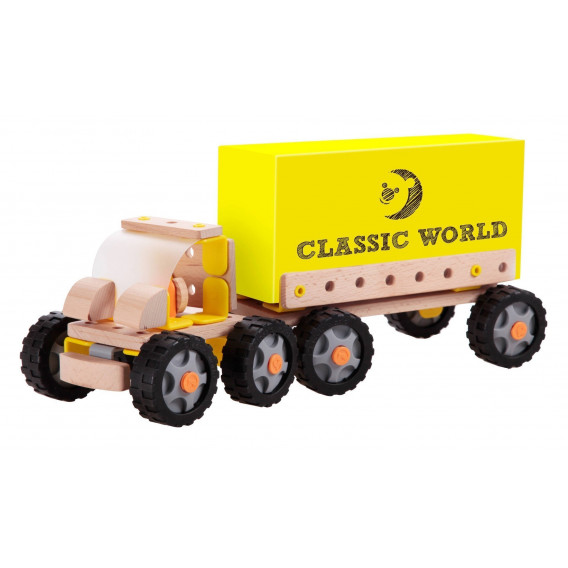 Дървен конструктор - камион робот, 55 части Classic World 231659 5