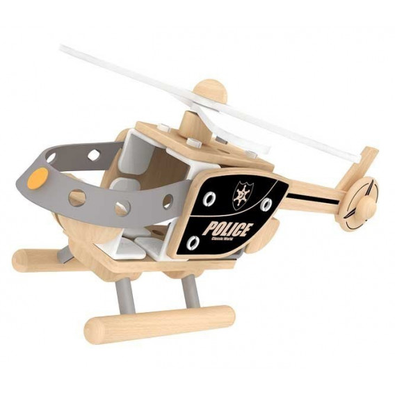Дървен конструктор - полицейски хеликоптер, 37 части Classic World 231667 