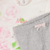 Памучен комплект от блуза и клин в бяло и сиво за бебе Chicco 231803 3