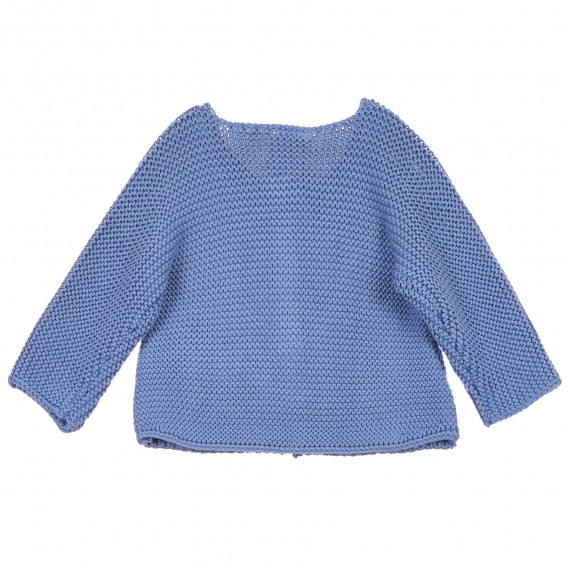 Плетена жилетка за бебе момиче с три копченца, синя Chicco 231862 4