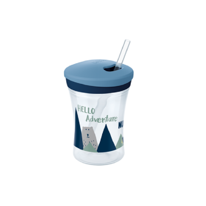 Полипропиленова чаша със сламка, Hello Adventure, синя, 230 мл  231964