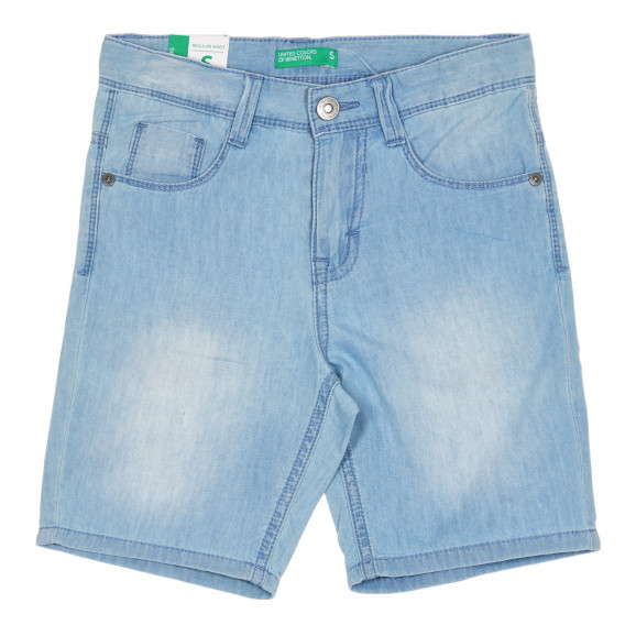 Памучни дънкови къси панталони с изтъркан акцент Benetton 232034 