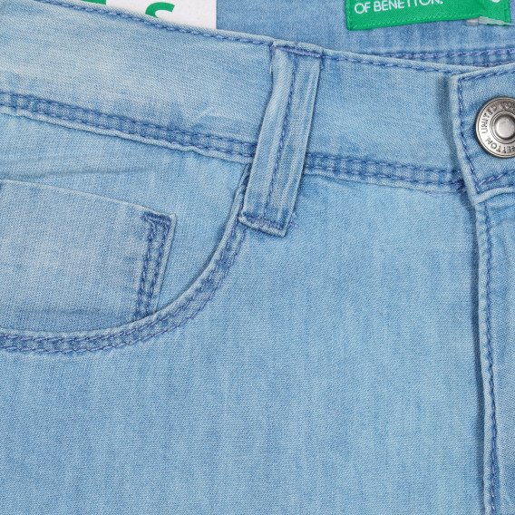 Памучни дънкови къси панталони с изтъркан акцент Benetton 232035 2