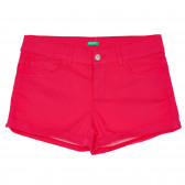 Къси панталони с подгънати крачоли, червени Benetton 232054 