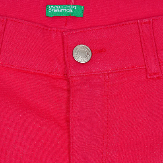 Къси панталони с подгънати крачоли, червени Benetton 232056 3