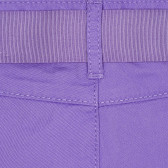 Памучен къси панталони с текстилен колан, лилави Benetton 232064 3
